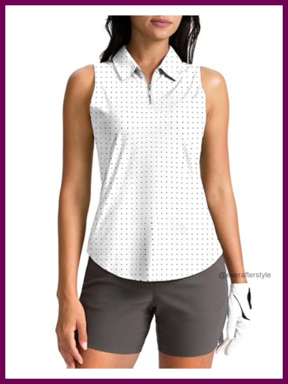 Womens Sleeveless Golf Polo Shirt Zip Up Collared Athletic Tank Top
